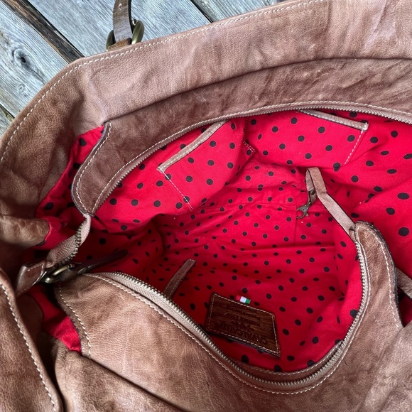 CAVALCANTI Leather Brown Fringe Boho Made in Italy Shoulder Bag - Picture 14 of 16